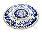 Fiber Printing Beach Towel with Tassels - Mandala Pattern