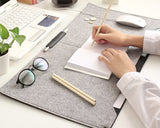 Multifunctional Felt Desk Mat Mouse Pad Table Organiser - Grey