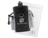 Dog Treat Bag with Waste Bag Dispenser and Drawstring - Black