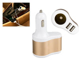 Dual USB Ports Car Charger with 1 Socket Cigarette Lighter Adapter