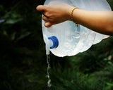 5L Collapsible Camping Water Container with Tap - Transparent