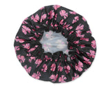 Double Layer Shower Cap with Butterfly Pattern