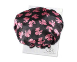 Double Layer Shower Cap with Butterfly Pattern