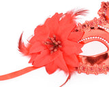 Masquerade Mask with Flower Set of 2 Costume Party Mask