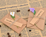 6 Pcs Greeting Cards with Dried Flowers for Birthday Valentines Day