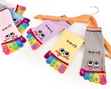 Facial Emotion Pattern 6 Pairs Five Fingers Toe Socks - Set B