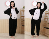 One Size One Piece Pig Pyjama - Black