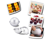 3 Pieces Aluminium Ball Shaped Molds for Baking