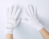 White Cotton Gloves with Snap Closure 1 Pairs Parade Gloves for Polices