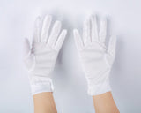 White Cotton Gloves with Snap Closure 1 Pairs Parade Gloves for Polices