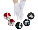 White Cotton Gloves with Snap Closure 1 Pairs Parade Gloves for Polices