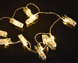 Battery Operated 30 Photo Clips Shaped LED String Lights - Warm White