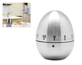 Stainless Steel 60 Minutes Egg Shaped Rotating Kitchen Timer