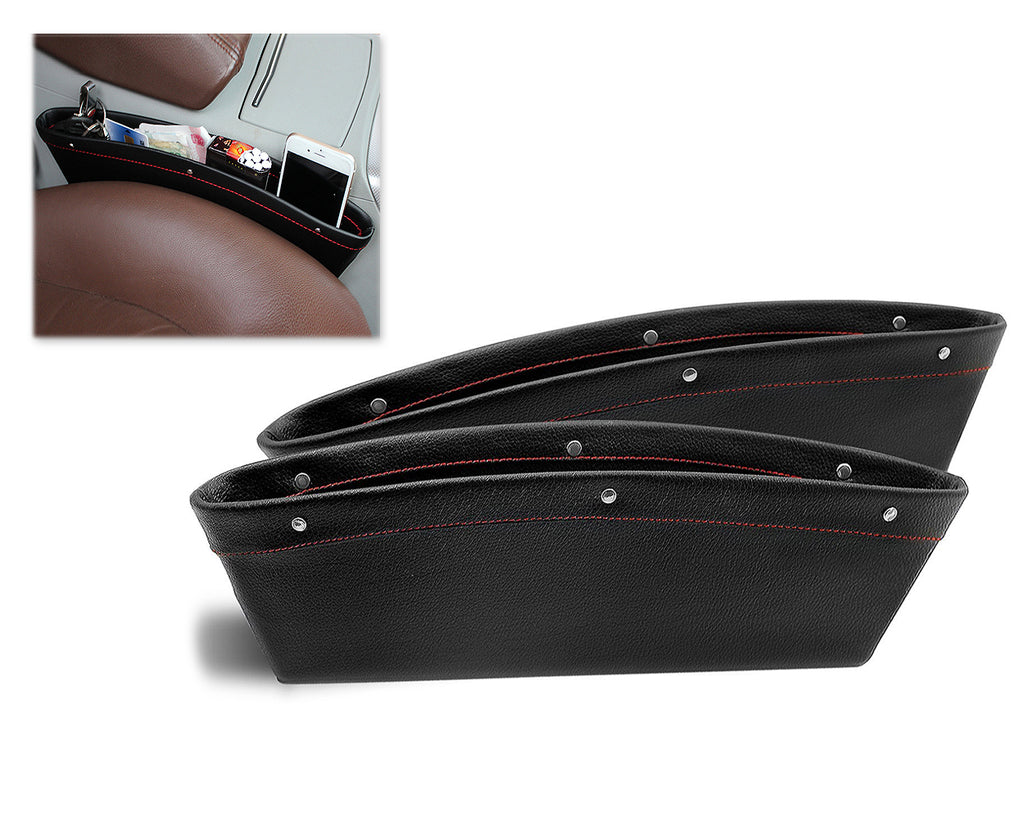 2 Pieces Leather Car Seat Side Pockets