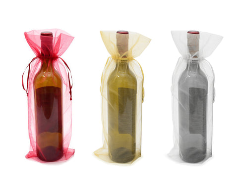 Organza Wine Bottle Bags 24 Pieces Wine Gift Bags
