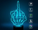 Multi Colors Middle Finger LED 3D Optical Illusion Lamp