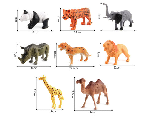 Assorted Jungle Animal Figures Set of 8