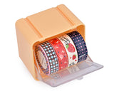 4 Pcs Retro Pattern Paper Washi Masking Tape with Storage Box