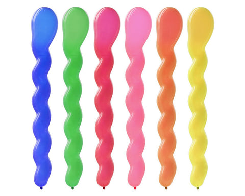 Spiral Party Balloons 100 Pieces 40 Inches Multicolor Latex Balloons with Air Pump