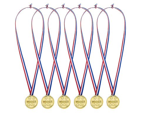 24 Pieces Plastic Winner Medals Kids Gold Medals for Party