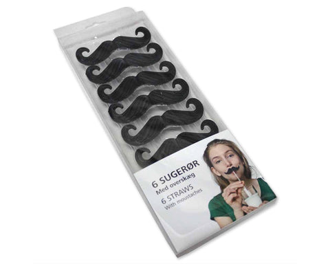 18 Pieces Drinking Straws with Mustache for Party