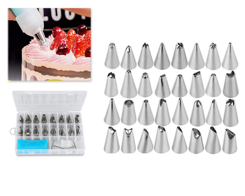 38 Pieces Stainless Steel Cake Decorating Piping Nozzles - Silver