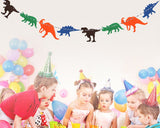 Dinosaur Flag Kids Birthday Bunting Banner for Party Decoration