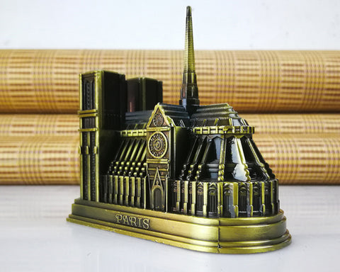 Metallic Notre Dame de Paris Model Statue Decoration