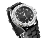 GENEVA Crystal Bezel Large Face Silicone Sport Women's Watch