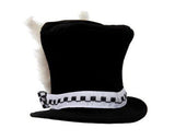 Easter Costume Bunny Hat Black Top Hat with White Rabbit Ears Easter Hat