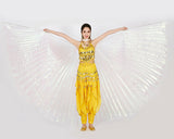 Belly Dance Wings 360 Degree White Isis Wings with Telescopic Rods