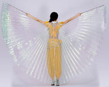 Belly Dance Wings 360 Degree White Isis Wings with Telescopic Rods