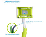Flexible Adjustable Gooseneck Cellphone Clip Mount w/ LED Lamp - Green