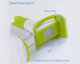 Flexible Adjustable Gooseneck Cellphone Clip Mount w/ LED Lamp - Green