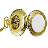 Retro Dial Hand Wind Mechanical Pocket Watch with Chain