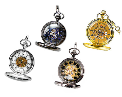 Retro Dial Hand Wind Mechanical Pocket Watch with Chain