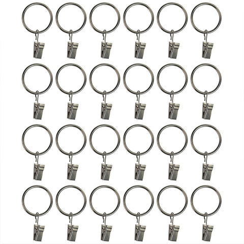 24 Pieces 1-1/4'' Curtain Clip Rings