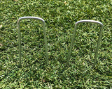 Garden Stakes 20 Pieces 12 Inch Anti-rust Galvanized Ground Anchors for Xmas and Weed Barrier