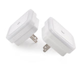 4 Pcs US Plug 2 Pins LED Night Light with Sensor - White