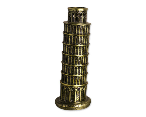 Metallic Leaning Tower of Pisa Statue