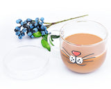 500ml Glass Coffee Mug Cup with Cover for Microwave