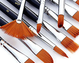 12 Pieces Artist Paint Brushes Set