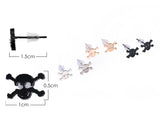 3 Pairs Skull Stainless Steel Stud Earrings for Men