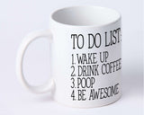 300ml Ceramic To Do List Coffee Mug - White