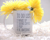 300ml Ceramic To Do List Coffee Mug - White