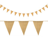 Burlap Banner with Jute Twine 45 Pieces Adjustable Blank Party Bunting