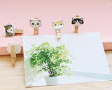 10 Pieces Cartoon Cat Photo Clip with String