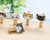 10 Pieces Cartoon Cat Photo Clip with String