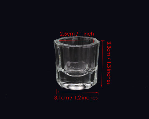 Dappen Dish 2 Pieces Acrylic Liquid Powder Crystal Glass Cups for Nail Art