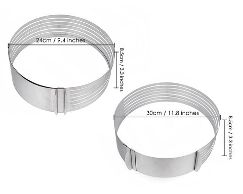 Layer Cake Slicer 9.5 to 12 Inches Adjustable Cake Ring